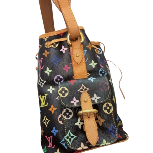 Rare Louis Vuitton LV Black Petit Noe Multicolor Monogram Bag X Takashi Murakami - Picture 9 of 16